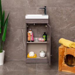 Plum&clay Novela Dark Wood Floorstanding Cloakroom Vanity Unit (W)400mm - thumbnail 5
