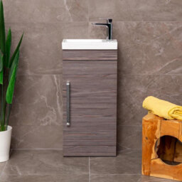 Plum&clay Novela Dark Wood Floorstanding Cloakroom Vanity Unit (W)400mm - thumbnail 3