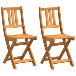 Walplus Garden Chair 2 Pcs Brown 36 X 46 X 86Cm Solid Acacia Wood - thumbnail 2