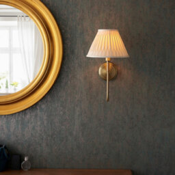 Luminosa Lighting Luminosa Rouen & Chatsworth Wall Lamp With Shade Antique Brass Plate & Ivory Silk - thumbnail 5