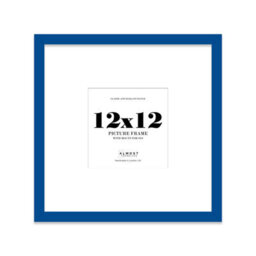 "12X12"" Blue Picture Frame - 12X12"" Square Frame With 9X9"" Mount For 12X12""/9X9"" Pictures Art Deco Style Room Decor, 1 Pack" - thumbnail 1
