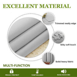 Light Grey Eyelet Curtains Pair Luxury Insulated Heavy Thermal Ring Top Ready Made Window Curtain Panel Free Tieback 66 X 72 - thumbnail 4
