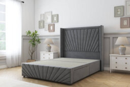 "Sloomy Rutherford Armour Coniston Divan Bedno Drawers - 54"" Wingback Headboard & 12""footboard 6' Super King" - thumbnail 1