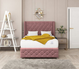 Bed Choices Elena Plush Velvet Divan Bed With Mattress, Headboard & 2 Storage Drawers - Super King - thumbnail 2