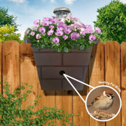 You Garden Yougarden 3-In-1 Fence Planter, Birdbox And Solar Light, Go Illuminest Forest Green, 6 Litre Planter - thumbnail 4