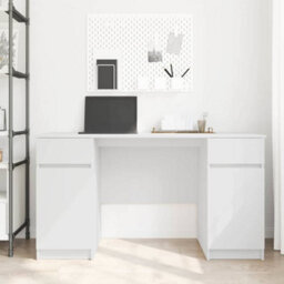 Berkfield Desk White 140X49X76 Cm Engineered Wood - thumbnail 4