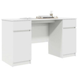 Berkfield Desk White 140X49X76 Cm Engineered Wood - thumbnail 3