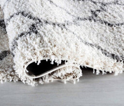 Moroccan Berber Shaggy Rugs Living Room Trellis Dark Cream 80X150 Cm - thumbnail 4