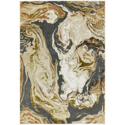 Gold Modern Easy To Clean Abstract Rug For Dining Room Bedroom And Living Room-80Cm X 150Cm - thumbnail 5