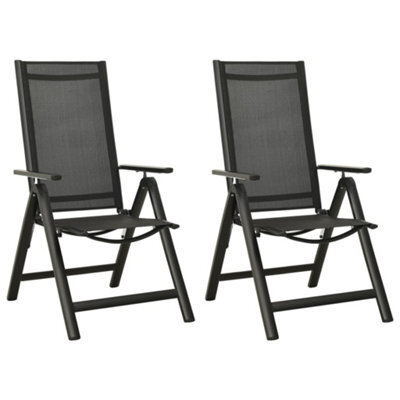 Folding Garden Chairs 2 Pcs Textilene And Aluminium Black - image 1