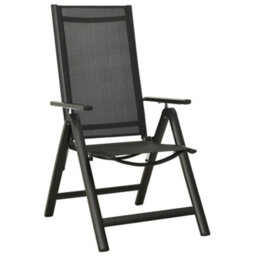 Folding Garden Chairs 2 Pcs Textilene And Aluminium Black - thumbnail 2