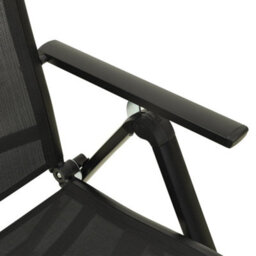 Folding Garden Chairs 2 Pcs Textilene And Aluminium Black - thumbnail 7