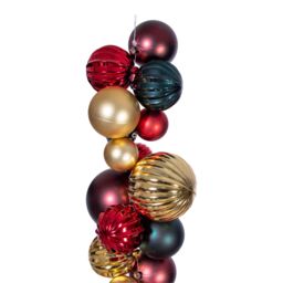 1800mm Home For Christmas Bauble Christmas Garland - Red, Green & Gold - thumbnail 4
