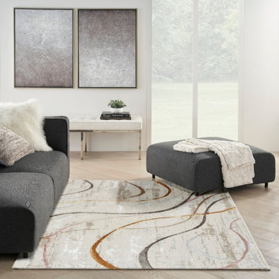 Nourison Glitz Glz01 Ivory Multicolour Rug-160Cm X 221Cm - image 1