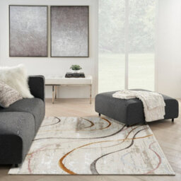 Nourison Glitz Glz01 Ivory Multicolour Rug-160Cm X 221Cm - thumbnail 1