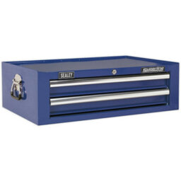 Lockable Blue 2 Drawer Tool Chest Storage Unit - Durable & Secure - thumbnail 4