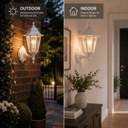 Shopnbits Outdoor Wall Lantern Light  Waterproof Traditional Garden Patio Wall Light White - thumbnail 9
