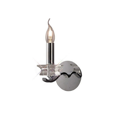 Luminosa Lighting Luminosa Nydia Wall Lamp E14 Polished Chrome/crystal - image 1