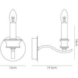 Luminosa Lighting Luminosa Nydia Wall Lamp E14 Polished Chrome/crystal - thumbnail 3
