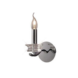 Luminosa Lighting Luminosa Nydia Wall Lamp E14 Polished Chrome/crystal - thumbnail 1