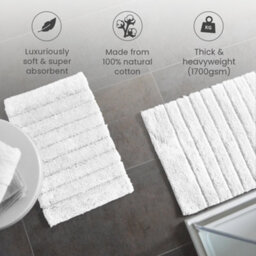Allure Bath Fashions Marlow Ribbed Two Piece Bath Mat Set - White - thumbnail 4