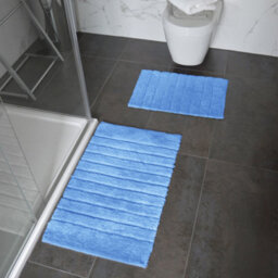 Allure Bath Fashions Marlow Ribbed Two Piece Bath Mat Set - Cornish Blue - thumbnail 4