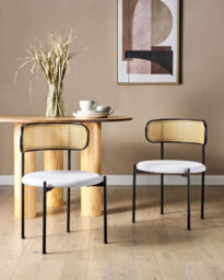 Beliani Set Of 2 Dining Chairs Andover Metal Black - thumbnail 2