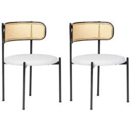 Beliani Set Of 2 Dining Chairs Andover Metal Black - thumbnail 1