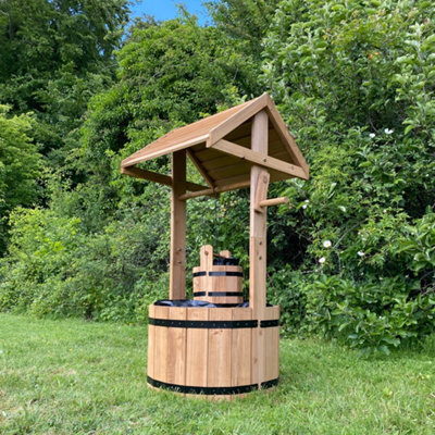Selections Large Wooden Wishing Well Garden Planter - image 1