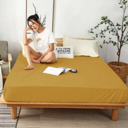 Ameha Ochre Fitted Sheet Anti Allergic Extra Deep 25 Cm Bedsheet Double Microfiber Hypoallergenic Durable Bedsheet(137X190Cm) - thumbnail 9