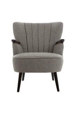 Orsina Comfortable Grey Lounge Chair With Curved Backrest, Spacious And Modern Highback Room Chair For Bedrooms - image 1