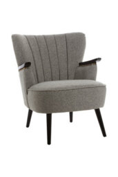 Orsina Comfortable Grey Lounge Chair With Curved Backrest, Spacious And Modern Highback Room Chair For Bedrooms - thumbnail 3