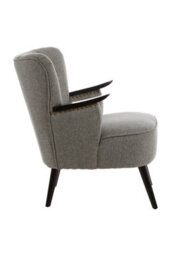 Orsina Comfortable Grey Lounge Chair With Curved Backrest, Spacious And Modern Highback Room Chair For Bedrooms - thumbnail 2
