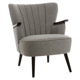 Orsina Comfortable Grey Lounge Chair With Curved Backrest, Spacious And Modern Highback Room Chair For Bedrooms - thumbnail 5