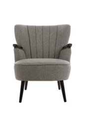 Orsina Comfortable Grey Lounge Chair With Curved Backrest, Spacious And Modern Highback Room Chair For Bedrooms - thumbnail 1