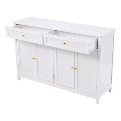 White Modern Sideboard 4 Door 2 Drawer Buffet Storage Cabinet Cupboard - image 1