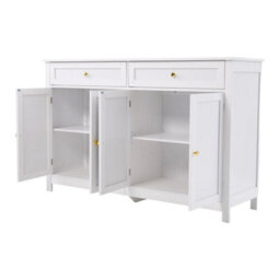 White Modern Sideboard 4 Door 2 Drawer Buffet Storage Cabinet Cupboard - thumbnail 3