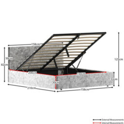 Lassic Vida Designs Veronica Silver Velvet Ukfr 5Ft King Size Ottoman Bed Frame, 200 X 150Cm - thumbnail 3