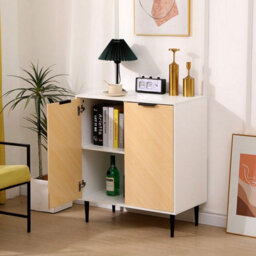 MMT Funiture Designs Mid-Century Sideboard, Console Table With Shelf, 71Cm X 81Cm White/oak Or Black - thumbnail 8