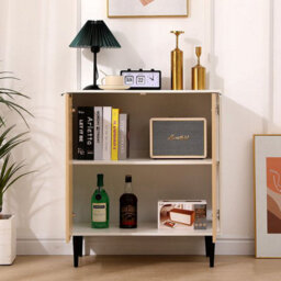 MMT Funiture Designs Mid-Century Sideboard, Console Table With Shelf, 71Cm X 81Cm White/oak Or Black - thumbnail 9
