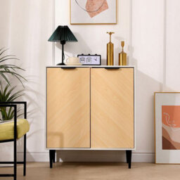 MMT Funiture Designs Mid-Century Sideboard, Console Table With Shelf, 71Cm X 81Cm White/oak Or Black - thumbnail 6