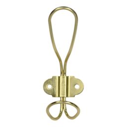 GoodHome Tapered Twist Brass Effect Steel Wall-Mounted Hat & Coat Hook (H)147mm (D)91mm - thumbnail 2