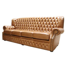 Chesterfield Handmade 4 Seater Sofa Old English Saddle Leather In Monks Style - thumbnail 3