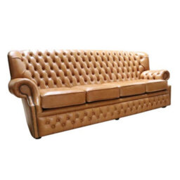 Chesterfield Handmade 4 Seater Sofa Old English Saddle Leather In Monks Style - thumbnail 2