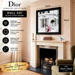 Home Luxe Interiors Dior Jewelry Black Step Frame Luxury Wall Art 70X70Cm Home Decor - thumbnail 6