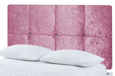 "Adore Designs Deluxe Crushed Velvet 5Ft Kingsize 20"" Headboard - Pink"