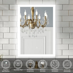 Probaty Bathrooms Led Mirror Backlit Illuminated With Anti-Fog,70X50Cm Rectangular,touch Switch,wall Frameless Vanity Mirror - thumbnail 2