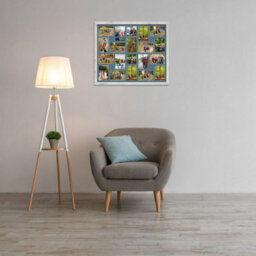 AK Frames 80X70Cm White Rustic Modern Multi Photo Frame With Pompadour Mount - Holds 20 Apertures (18X) 6X4, (2X) 4X4 Photos - thumbnail 3
