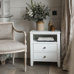 Statement Furniture Brooklyn White 2 Drawer Bedside Table