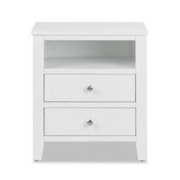 Statement Furniture Brooklyn White 2 Drawer Bedside Table - thumbnail 5